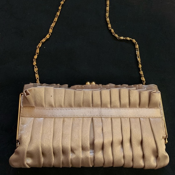 Beige (Champagne) Silk Evening Purse - Picture 4 of 5